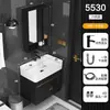 Lavabo para Apartamento Pequeño Gabinete de Baño de Aluminio Espacial con Lavabo Cerámico Integrado y Encimera