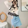 Ropa de punto calada de dos piezas falsas estilo bohemio para mujer, camisa de gasa de manga larga, camisa de verano protectora contra el sol, cárdigan de cuello en V, abrigo corto