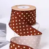 Cinta con estampado de puntos en la superficie resbaladiza, accesorio para el cabello con lazo DIY, accesorios para la parte superior de la ropa, regalo, empaque de flores, cinturón de lunares