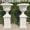 Vasos de Flores de Mármore, Vasos de Flores de Pedra Estilo Europeu, Vasos de Flores de Mármore Branco, Vasos de Flores Esculpidos em Pedra para Paisagismo de Jardim, Fabricantes de Vasos de Flores