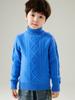 Suéter 100% Lã Pura Infantil Outono e Inverno Gola Alta Meninos e Meninas Solto Casual Gola Alta Suéter Malha Camada Base