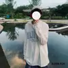 Estilo Streetwear Americano Moda Simples Versátil Bordado Solto Manga Longa Top Unissex Outono High Street Camiseta com Letras