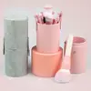 Portacepillos de Maquillaje a Prueba de Polvo Caja de Almacenamiento de PU con Tapa, Portalápices, Caja de Almacenamiento para Papelería y Artículos de Cuero, Tubo de Almacenamiento para Brochas de Maquillaje Venta al por Mayor