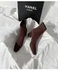 Botines de tacón alto Chuyuji Brown para mujer, Nuevos de Otoño/Invierno, de Ante, con cremallera trasera, Tacón Chunky Francés, Elásticos, Punta Cuadrada, Botas Ajustadas