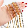Corrente de Contas Onduladas de Aço Inoxidável de Vários Tamanhos Corrente Dourada Acessórios DIY Corrente de Contas Redondas Acessórios de Corrente da Moda