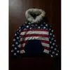 Sudadera con capucha estampada de cuello de piel Ins de estilo europeo y americano transfronterizo, jersey de manga larga, chaqueta retro, ropa de calle, moderna, Y2K