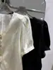Camisa Corta de Cuello en V Estilo Francés, Nueva Moda 2026 Blusa Chic de Acetato de Manga Corta, Top tipo Cárdigan Estilo Chanel