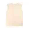 Camiseta sin mangas deportiva de verano de algodón puro pesado de 230 g de estilo retro japonés, color sólido, versátil, para fitness, unisex