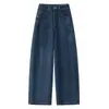 Jeans de estilo retro, modernos, de pierna curva para mujer, colección otoño 2026, tiro alto, adelgazantes, de corte holgado, con una caída fluida, y un diseño de pierna estrecha y ancha