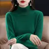 Suéter de Gola Alta Espesso Original da Marca para Mulheres Versátil Base Lã Slim Fit Solto Malha de Caxemira