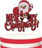 Creativo Feliz Navidad Sombrero de Navidad Muñeco de nieve Inserción para pastel Tarjeta Decoración para fiesta temática navideña