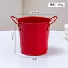 Cubo Metálico Mini Color Caramelo Cubo Pequeño de Metal Portalápices de Escritorio Cubo Decorativo de Almacenamiento Maceta Pequeña para Planta Suculenta