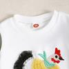 Sudadera de manga larga con cuello redondo bordada de pollito para bebé niño transfronterizo, traje de pantalones para niños, primavera y otoño