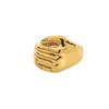 Anillo Puño Cerrado Hip Hop Europeo y Americano de Acero Inoxidable para Hombres y Mujeres Anillo de Acero de Titanio Chapado en Oro de 18K Joyería de Mano de Moda