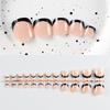 Uñas Postizas Portátiles Transfronterizas Productos Terminados al por Mayor Uñas de los Pies con Borde Blanco Francés Manicura Blanqueamiento Uñas Postizas 24 Piezas de Base para Uñas al por Mayor