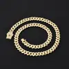 Estilo Hip-Hop Europeo y Americano Cadena Cubana Lisa Tachonada con Diamantes de 12 mm Accesorios de Joyería Transfronterizos de Moda Collar de Zirconia para Mujer Hecho a Medida