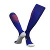 Calcetines largos de fútbol de línea simple, calcetines de entrenamiento con fondo de toalla engrosado, diseño amortiguador, calcetines deportivos para adultos y niños al por mayor