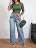 Tops de Primavera para Mujer Transfronterizos Sexy Ajustados Cortos que Muestran el Ombligo Ropa Exterior de Seda de Leche Camisa de Manga Corta para Capas Interiores