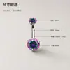 Aço Titânio Zircônia Formato de Coração Piercing de Umbigo DIY Incrustação Atravessar Fronteiras Atacado