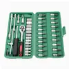 Juego de Llaves de Vasos de 46 Piezas para Coches y Motocicletas, Kit de Mantenimiento Automotriz, Juego Pequeño de Herramientas de Ferretería, Multifuncional