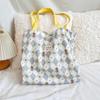 4431 Lindo bolso de lona de doble capa con estampado de cachorro, nuevo bolso de hombro portátil informal de gran capacidad para verano