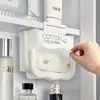 Porta-pañuelos en forma de U sin taladro, estante de almacenamiento para baño montado en la pared para papel higiénico, limpiador facial y toallitas húmedas