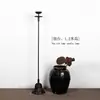 Adornos de Candelabro Retro de Hierro Fundido Hechos a Mano, Lámparas de Aceite de Hierro Antiguo, Candelabros Decorativos para Sala de Té Zen, Lámparas de Piso Estilo Wabi-Sabi