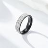 Venta al por mayor del fabricante Anillos de moda personalizados de acero inoxidable con incrustaciones de diamantes para hombres y mujeres, Anillos de diamantes de nicho de lujo ligero, Accesorios de moda Transfronterizo