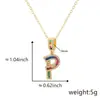 Cor transfronteiriça zircônio micro-incrustado Inglês carta colar pingente de cobre chapeado diamante zircão 18k clavícula cadeia jóias mulheres atacado