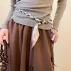 Bufanda Larga de Seda con Puntos de Cristal Perla Cadena para Cintura Moda Retro Diseño de Cinturón de Lujo Ligero Accesorios de Cintura de Nicho