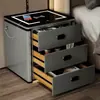 Mesita de noche inteligente segura con altavoz inalámbrico de cuatro cajones multifunción integrado, reconocimiento facial y caja fuerte con huella dactilar