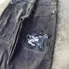 Comercio Electrónico Transfronterizo Jeans de Calle Americanos Y2K Hip-hop Estampado Dibujos Animados Retro Sueltos Jeans de Pierna Ancha para Hombre