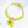 Pulsera Margarita de Cristal de Palomitas de Maíz Moda para Mujer Dulce Corazón de Niña Círculo Sencillo con Cuentas Joyería de Mano Cuentas de Transferencia Pulsera de Cristal