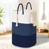 Cesta de Almacenamiento Tejida con Cuerda de Algodón Personalizada, Cesta de Lavandería Portátil, Cesta de Almacenamiento para Artículos Varios y Juguetes, Cesto para Ropa Sucia, Cesta de Lavandería