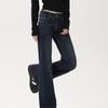 Jeans Estrechos Rectos Azul Oscuro de Comercio Transfronterizo para Mujer Nueva Moda Primavera y Verano Holgados Adelgazantes con Caída Versátiles Anchos