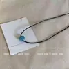 Collar Cuadrado de Corazón de Jade Estilo Ins Coreano, Dulce y Fresco, Cadena para Clavícula con Cuerda Negra de Piedra Nicho para Chica Millennial Popular Y2K