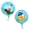 Globo de película de aluminio de dibujos animados con forma de océano, tiburón, pulpo, caballito de mar, estrella de mar, pez payaso, globo de animal, venta al por mayor