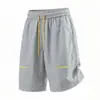 Shorts esportivos modernos estilo japonês, bordados, repelentes à água, respiráveis para o verão, color blocking, cordão, corte solto, casual, comprimento até o joelho