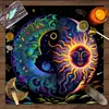 Toalha de Mesa para Cartas de Tarot, Árvore da Vida, Fases da Lua, Jogo de Cartas de Tarot, Toalha de Mesa Decorativa para Embaralhar Cartas, Toalha de Mesa Decorativa para Jogo de Tabuleiro Mistério de Assassinato