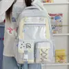 Mochila Nueva Niña Estilo Japonés Dibujos Animados Cuadros Bolso Doloroso Doble Hombro Ligera Protección Espinal Gran Capacidad Mochila para Estudiante de Secundaria/Preparatoria