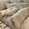 Juego de cuatro piezas de algodón cepillado engrosado para otoño e invierno, funda de edredón floral 100% algodón Clase A, juego de ropa de cama Nantong, juego de sábanas de tres piezas 4