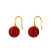Brincos Redondos de Pérola em Prata de Lei S925 Estilo Retro Francês para Mulheres, Luxo Leve, Simples e Versátil, Ganchos de Sapato de Salto Alto, Tarraxas, Brincos