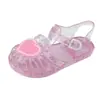 Moda Europea y Americana Verano Niña Bebé Baotou Sandalias y Chanclas de Gel Calzado Casual Infantil Zapatos de Princesa de Amor Zapatos Individuales Zapatos de Playa