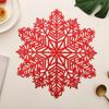Sousplats de PVC Estampados a Ouro Decoração de Natal Sousplats Estilo Ocidental Sousplats de PVC Floco de Neve de Natal Tapetes de Mesa Restaurante Ocidental Porta-Copos Estilo Japonês Tapetes de Mesa de Jantar