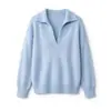 26 Novidade Outono/Inverno Suéter de Lã Escovada Lã Cashmere Seda Engrossado Gola POLO Estilo Old Money Suéter de Lã