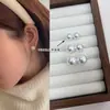 Pendientes de botón de plata de ley S925 con perla blanca australiana Aurora estilo S, simples y versátiles, elegantes y de alta gama, pendientes de lujo ligero
