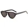Moda Europea y Americana Ojo de Gato Remache Retro Ovalados Gafas de Sol Personalidad Exterior Conducción Deportes Tendencia Gafas de Sol Transfronterizas para Mujer