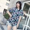 Camisa Floral Vermelha Retrô Estilo Hong Kong Feminina 2020 Verão Novo Coreano Solto Praia Estampado Top de Manga Curta Moderno