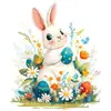 Cesta de Flores de Conejo de Pascua Hecha a Mano DIY Transfronteriza Soporte para Pintura de Diamantes Adornos de Escritorio para Sala de Estar Decoraciones para el Hogar