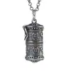 Colgante de Plata de Ley S925 Ciervo Dorado Rey Retro Plata Tailandesa Artesanal Venta al por Mayor Mantra Shurangama Escritura de Seis Caracteres Palabras Verdaderas Caja Gabu